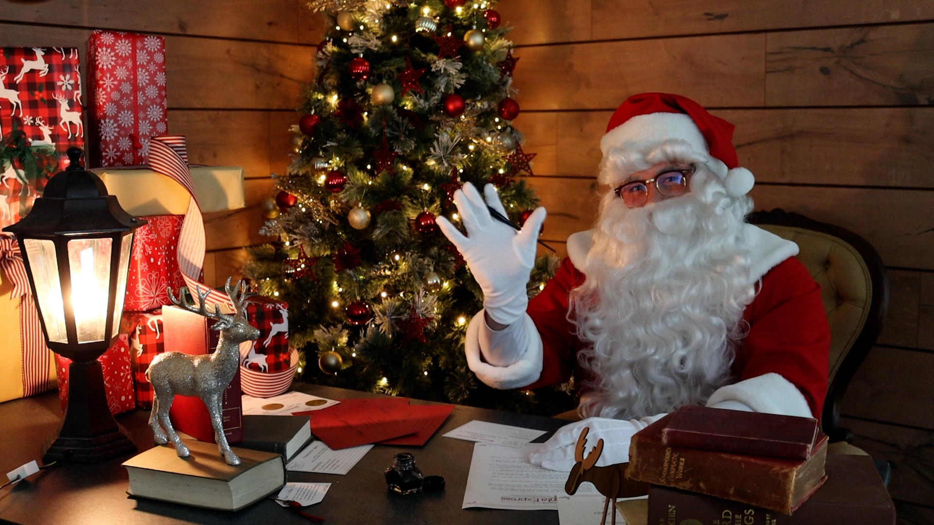 Virtual Santa waving